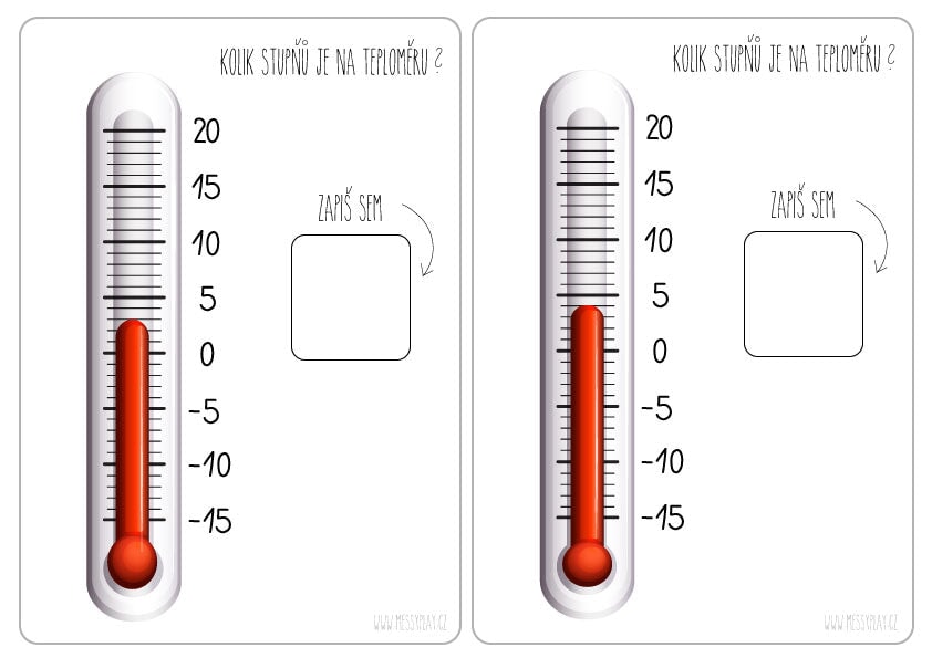 Didaktické karty - měření teploty variation, downloadable Messy Play 